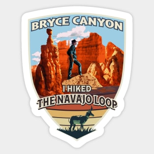Bryce Canyon National Park I Hiked The Navajo Loop with Hiker and Pronghorn Antelope Sticker